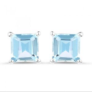 Gorgeous Ladies Sterling Silver 2.60 CTW Topaz Designer Earrings
